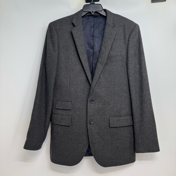J Crew Ludlow Blazer Mens 40L Gray Houndstooth Italian ClothWoolSport Coat
